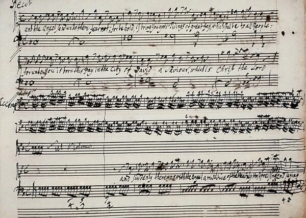 GEORGE FREDERICK HANDEL. (1685-1759). English composer. Folio from autograph draft score of Messiah, 1742