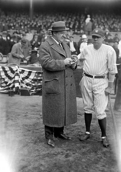 GEORGE H. RUTH (1895-1948). Known as Babe Ruth. American professional baseball player. Photographed with playwright H. H. Van Loan, 1924