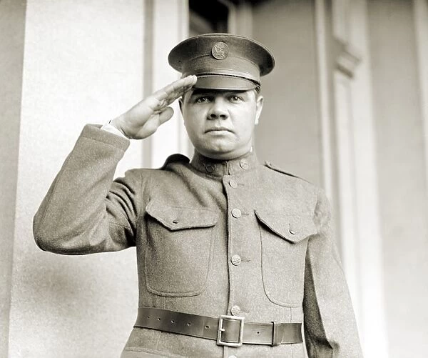 GEORGE H. RUTH (1895-1948). Known as Babe Ruth. American baseball player. Photographed in 1924 while serving in the New York National Guard 104th Field Artillery