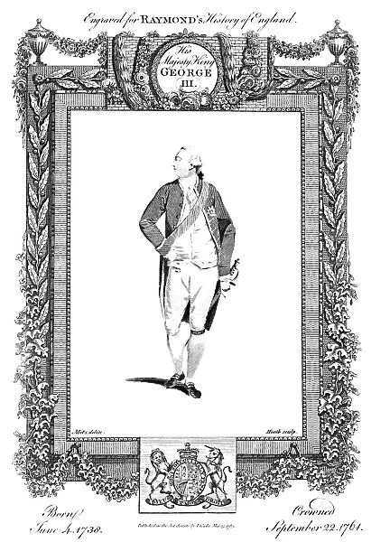 GEORGE III (1738-1820). King of Great Britain, 1760-1820. English line engraving, 1783
