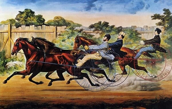 George M. Patchen, Brown Dick and Millers Damsel Trotting at the Union Course on Long Island, New York. Lithograph, 1859, by Currier & Ives