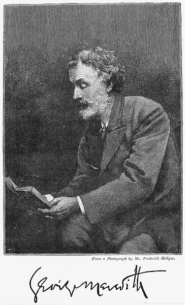 GEORGE MEREDITH (1828-1909). English novelist and poet. Wood engraving, 1891