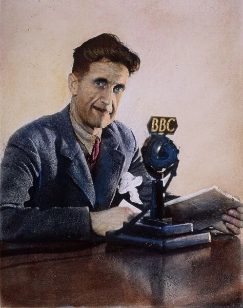 GEORGE ORWELL (1903-1950). English author. Orwell broadcasting over BBC in London