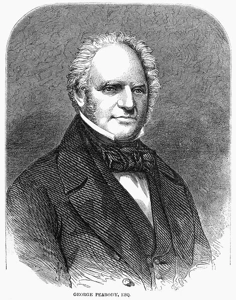 GEORGE PEABODY (1795-1869). American-British entrepreneur and philanthropist. Engraving
