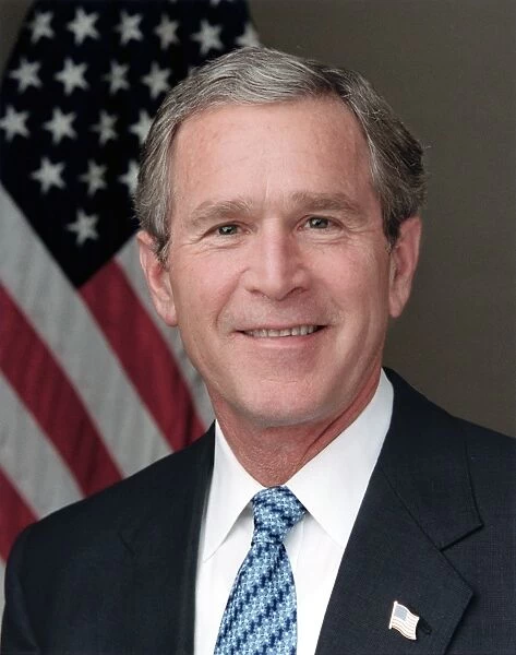 GEORGE W. BUSH (1946-). 43rd President of the United States. Photograph by Eric Draper
