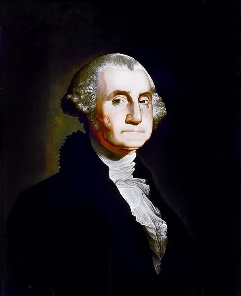 GEORGE WASHINGTON (1732-1799). First President of the United States. Oil on canvas by Gilbert Stuart, late 18th century