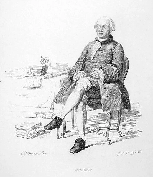 GEORGES LOUIS de BUFFON (1707-1788). French naturalist. Etching, French, 1840