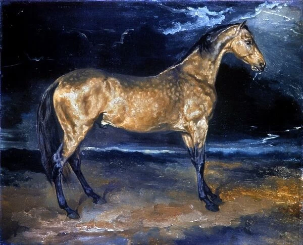 GERICAULT: HORSE. A Horse Frightened by Lightening. Oil on canvas by J. L. Gericault (1791-1824)