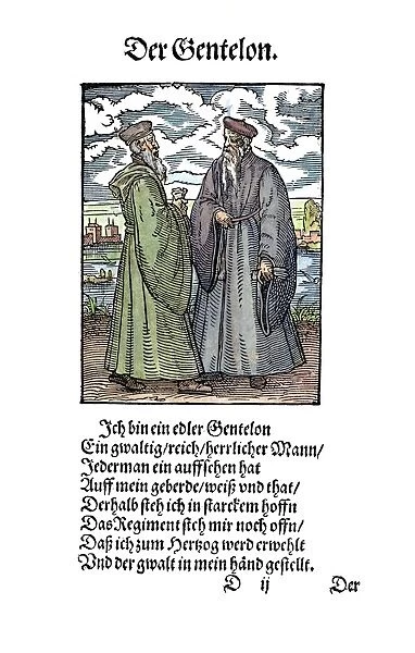 GERMAN NOBLEMEN, 1568. Woodcut, 1568, by Jost Amman