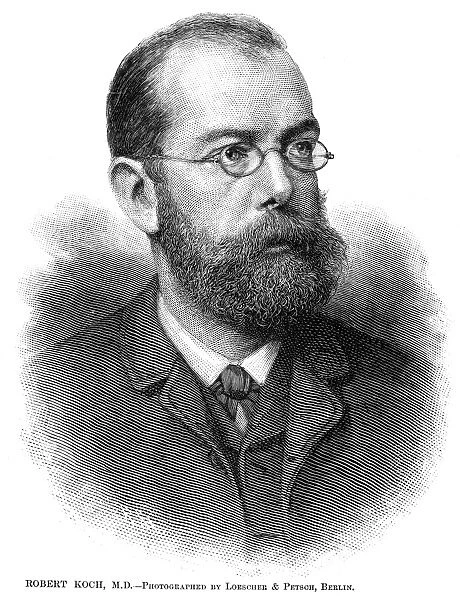 German physician and bacteriologist. Wood engraving from an American newspaper of 1884