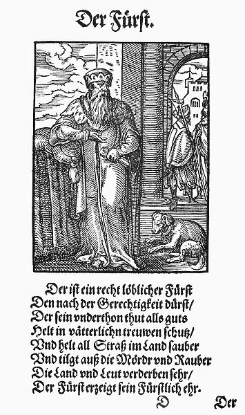 GERMAN PRINCE, 1568. A prince of the Holy Roman Empire. Woodcut, 1568, by Jost Amman