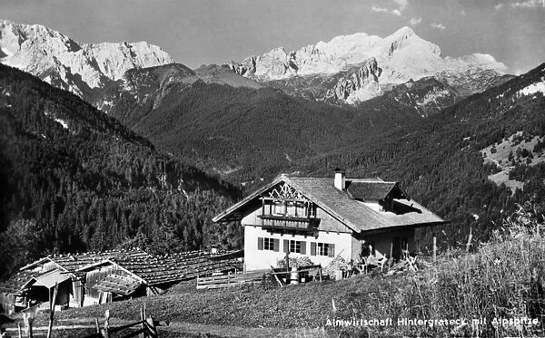 GERMANY: BAVARIA, c1920. The hotel Hintergraseck in Garmisch-Partenkirchen, Bavaria, Germany