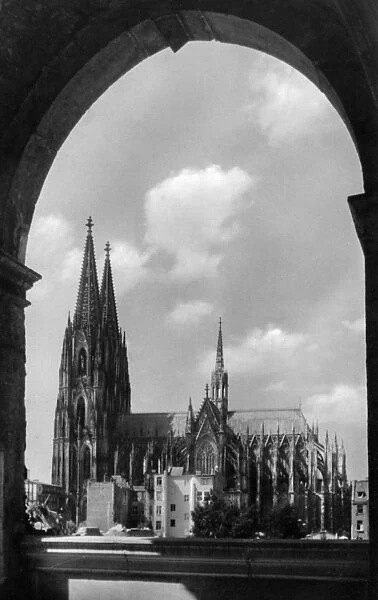 GERMANY: COLOGNE, c1920. View of the Cologne Cathedral in Cologne, Germany. Photograph