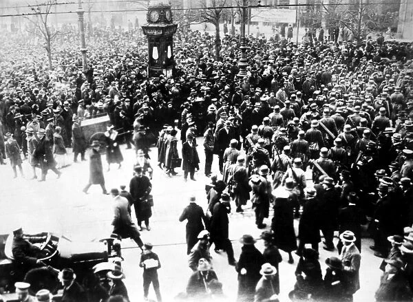 GERMANY: KAPP PUTSCH, 1920. Demonstration in the Potsdamerplatz, Berlin, Germany