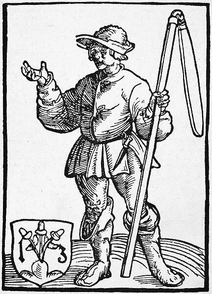GERMANY: PEASANT WAR, 1525. A rebellious peasant. Broadside woodcut, 1525