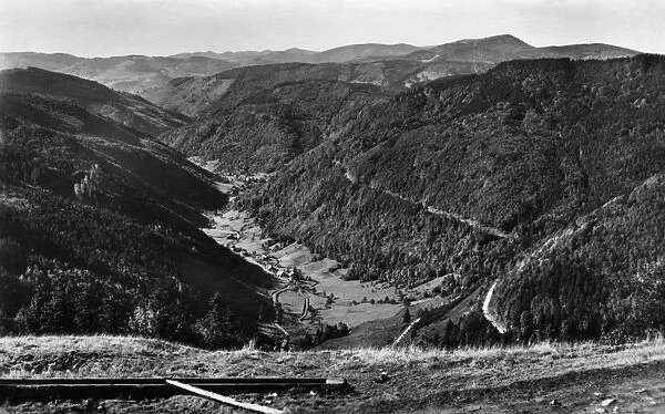 GERMANY: WIESENTAL, c1920. View from Feldberg of the Black Forrest towards Wiesental, Germany