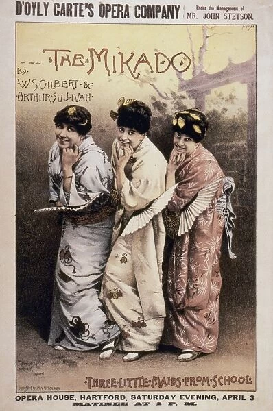 GILBERT & SULLIVAN: MIKADO. Poster for the first American production, 1885, of