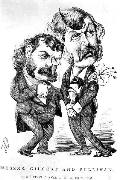GILBERT & SULLIVAN. Sir Arthur Sullivan (left) and Sir William Schwenck Gilbert: caricature
