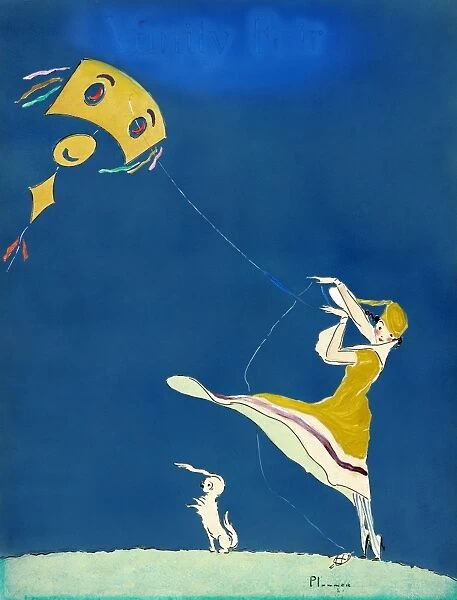 GIRL WITH KITE, c1917. Drawing by Ethel McClellan Plummer, published on the cover of Vanity Fair