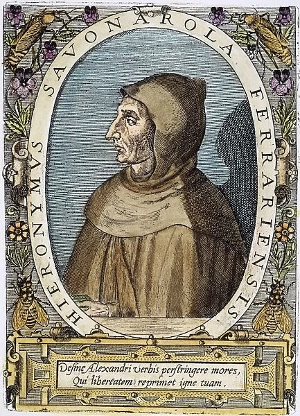 GIROLAMO SAVONAROLA (1452-1498). Italian reformer. Woodcut, 16th century