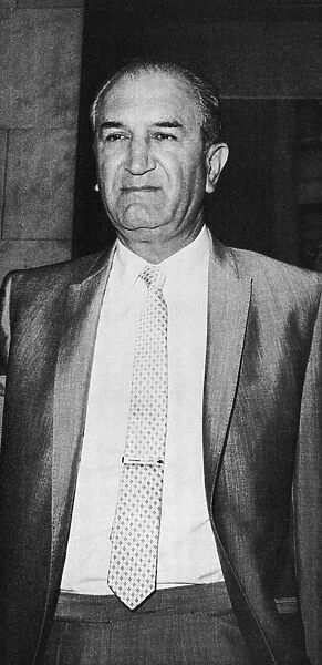 GIUSEPPE BONANNO (1905-2002). Italian-American mobster. Photograph, c1960