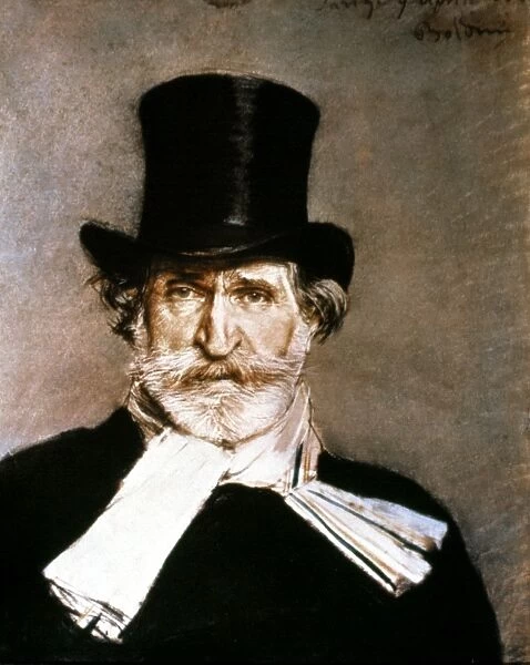 GIUSEPPE VERDI (1813-1901). Italian composer. Pastel, 1886, by Giovanni Boldini