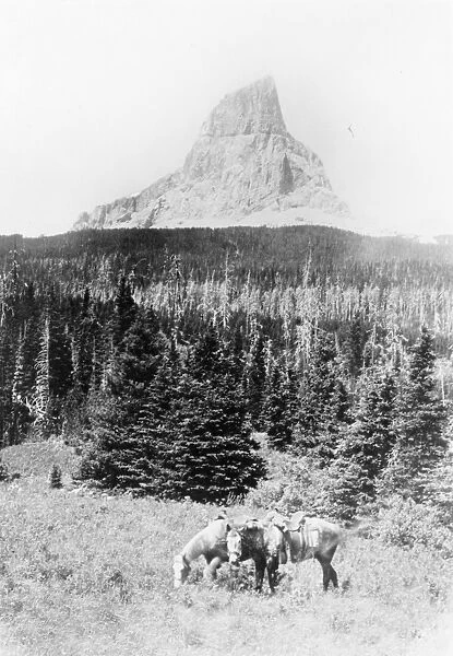 GLACIER NATIONAL PARK. View of Chief Mountain from the north fork of the Kennedy