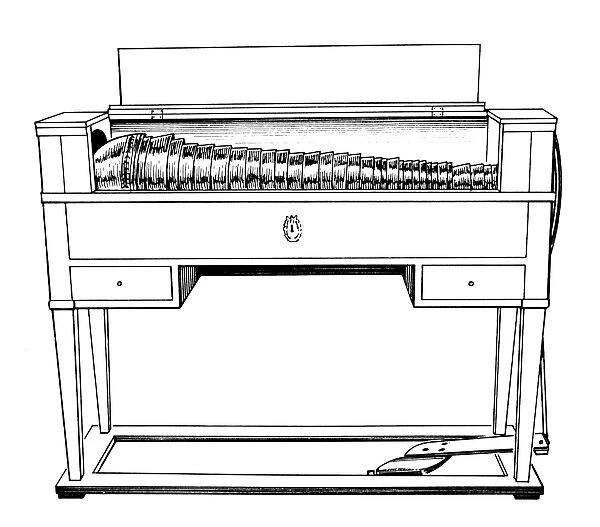GLASS HARMONICA. Invented by Benjamin Franklin in 1763