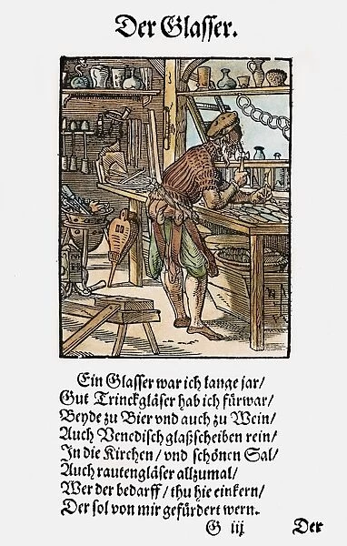 GLAZIER, 1568. Woodcut, 1568, by Jost Amman