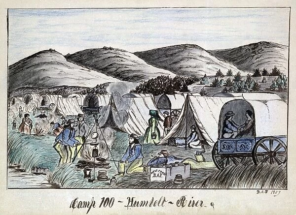 GOLD RUSH, 1859. The campsite where the Jenks party pitched their tents on July 22