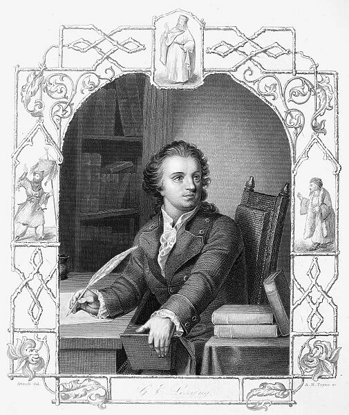 GOTTHOLD EPHRAIM LESSING (1729-1781). German dramatist and critic. Steel engraving, German, 19th century