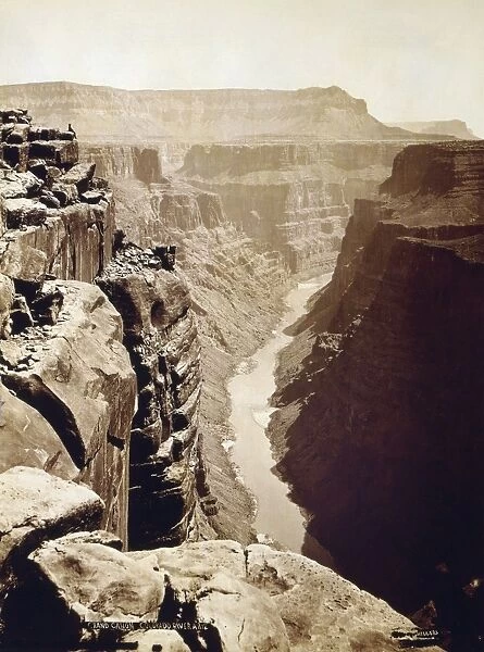 GRAND CANYON, 1872. A view of the Grand Canyon in Arizona, overlooking the Colorado River. Photographed by James Fennemore, 1872