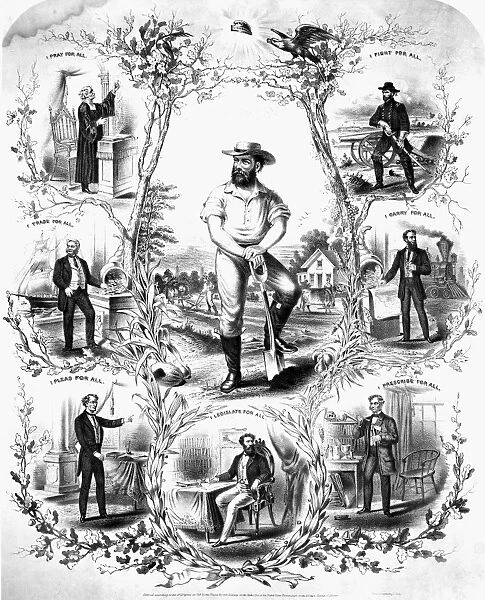 GRANGE MOVEMENT, 1869. Lithograph poster, 1869
