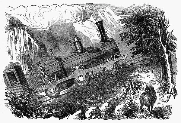 GRASSI LOCOMOTIVE, 1857. Renzo Grassis screw locomotive for ascending mountain tracks