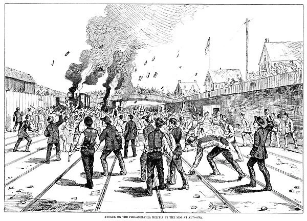 GREAT RAILROAD STRIKE, 1877. Attack on the Philadelphia Militia by the Mob at Altoona