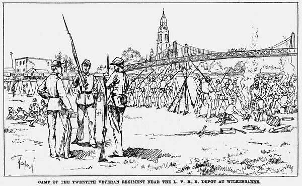 GREAT RAILROAD STRIKE, 1877. National Guard camp of the Twentieth Veteran Regiment