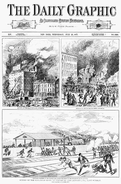 GREAT RAILROAD STRIKE, 1877. Scenes of the railroad riots at Pittsburgh and Altoona, PA