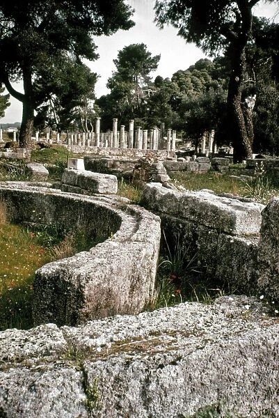 GREECE: OLYMPIA. The Palaestra at Olympia, site of the Olympic Games of antiquity