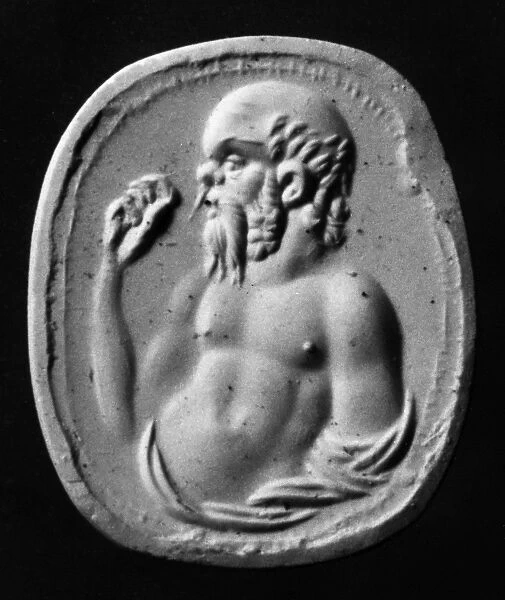 Greek philosopher. Ring stone, Carnelian intaglio, Greco-Roman period