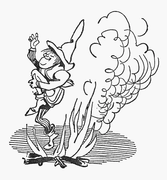 GRIMM: RUMPELSTILTSKIN. Pen-and-ink drawing by Fritz Kredel for the fairy tale