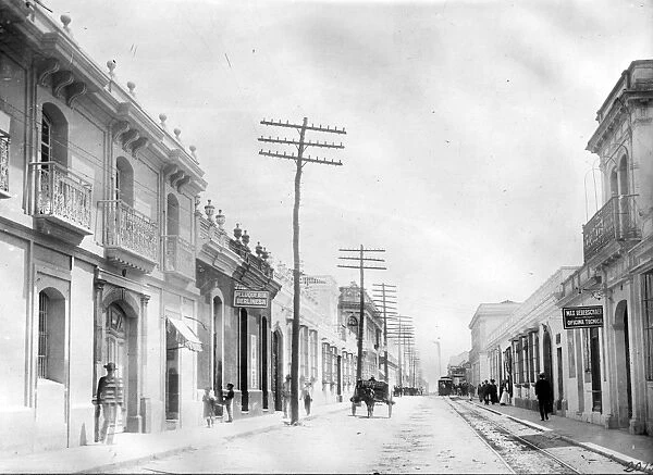GUATEMALA CITY, 1911. Street scene in Guatemala City, Guatemala. Photograph, 1911