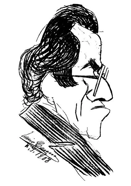 GUSTAV MAHLER (1860-1911). Austrian composer and conductor. Caricature, 1908, by Enrico Caruso