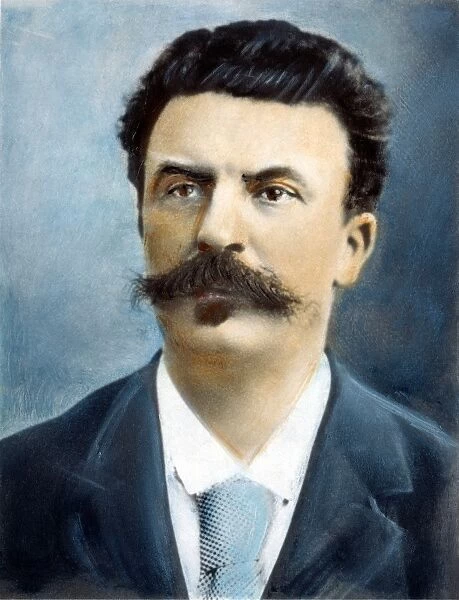 GUY de MAUPASSANT (1850-1893). French writer. Oil over a photograph by Nadar, 19th century