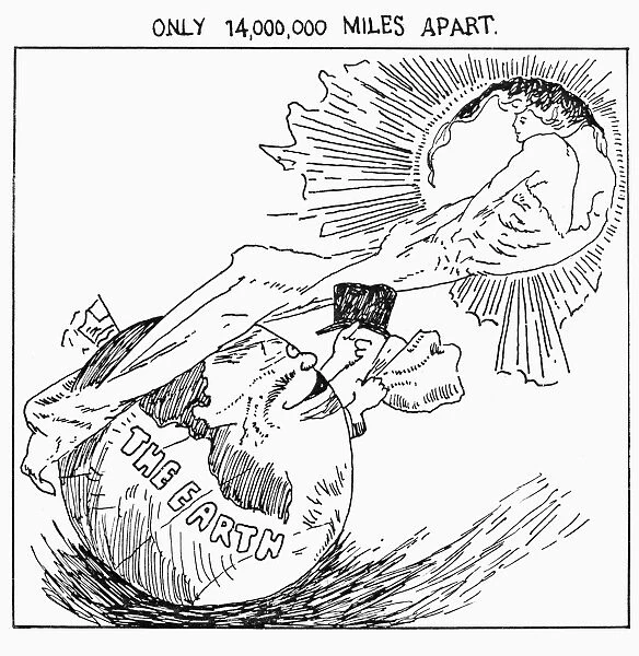 HALLEYs COMET, 1910. Cartoon from the front page of the New Bedford, Massachusetts
