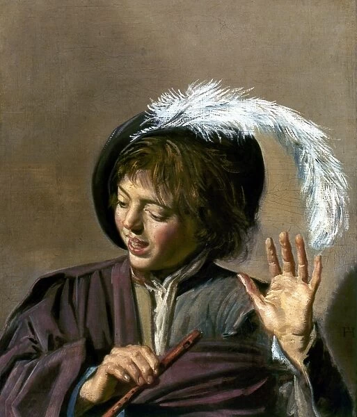 HALS: BOY WITH FLUTE. Boy with a flute. Oil on canvas by Frans Hals