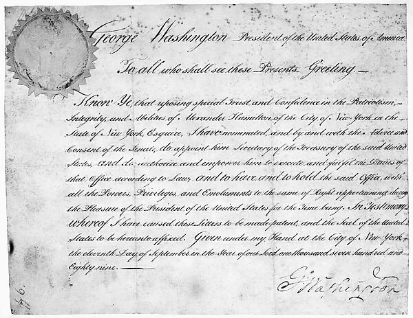 Hamilton: Certificate, 1789