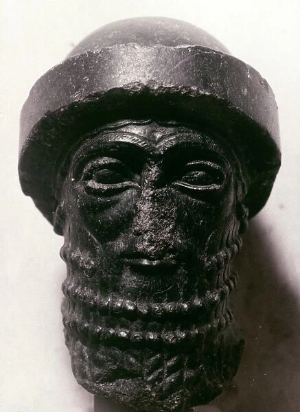 HAMMURABI (d. 1750 B. C. ). King of Babylon. Diorite stone head, c1792-1750 B. C