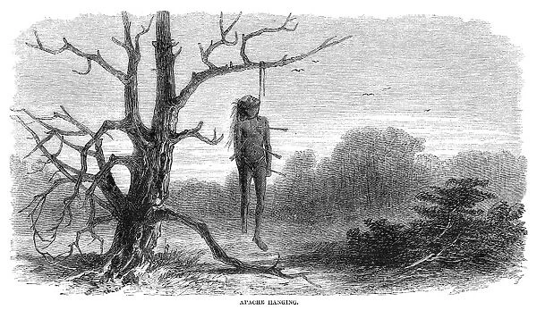 HANGING, c1862. An Apache Native American accused of kidnapping Olive Oatman