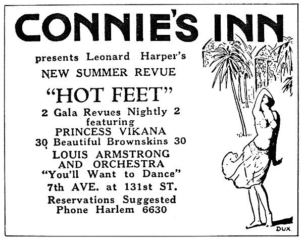 HARLEM REVUE POSTER, 1920s. Advertisement for a musical review at Connies Inn in Harlem