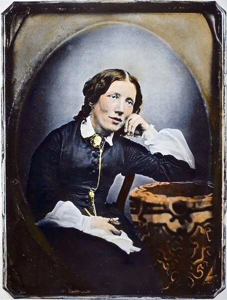 HARRIET BEECHER STOWE (1811-1896). American abolitionist and writer. Oil over a daguerrotype, c1852